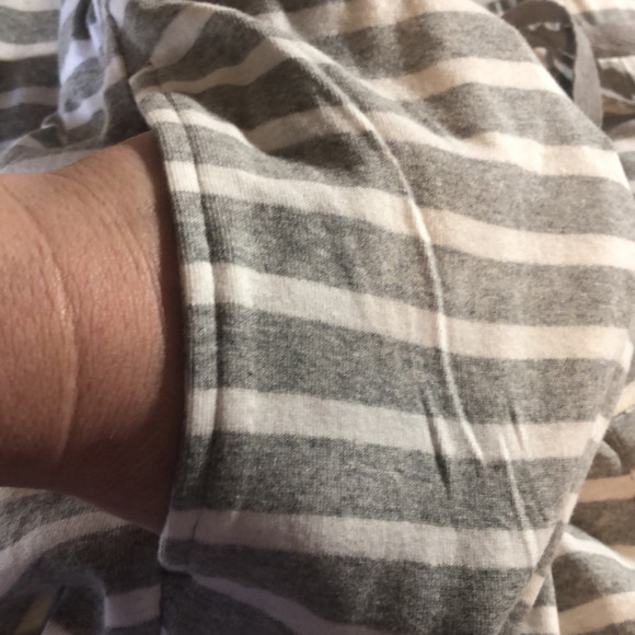 MENS 100% Cotton Pajama Set Gray and White Striped Size M New in open packaging - Picture 11 of 13